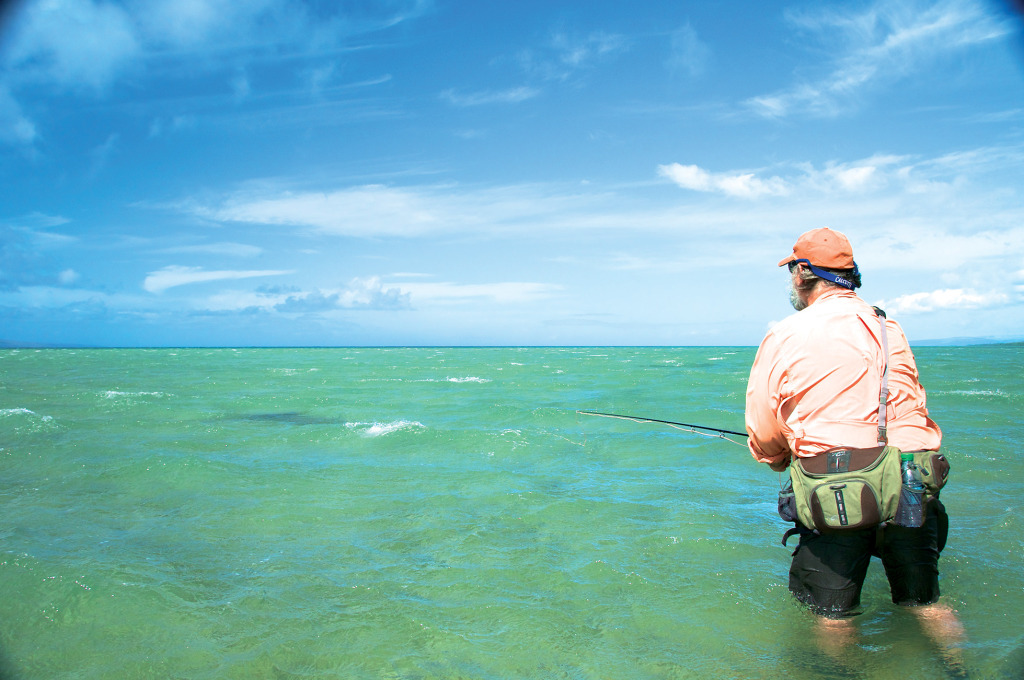 Don on a broad ocean flat. Big fish like big water.