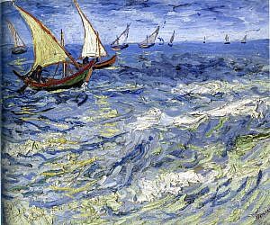 La Mer aux Saintes-Maries (1888), Vincent van Gogh.