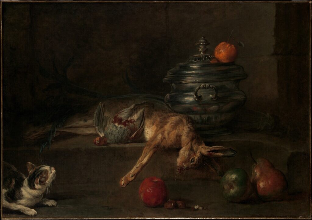 A Soup Tureen with a Cat Stalking a Partridge and Hare. 